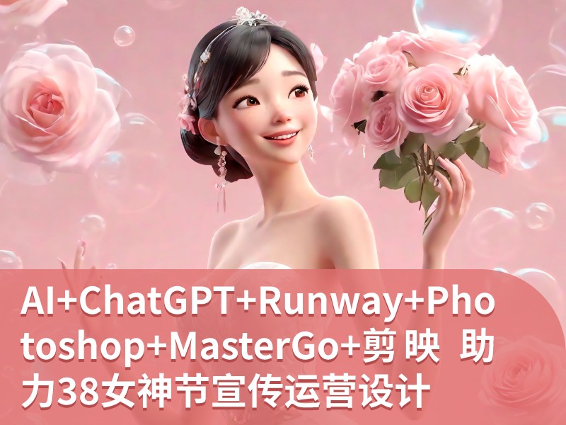 AIGC来了！AI+ChatGPT+Runway+Photoshop+MasterGo+剪映 助力38女神节宣传运营设计